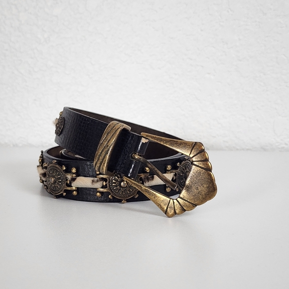Linea Pelle Dark Brown Leather Belt- Size S, Rustic, Bohemian, Costal Cowgirl - Picture 1 of 16